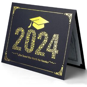 ReliThick 50 Pcs Graduation Certificate Holders Class of 2024 Diploma Holder Gold Graduation Foil Border for 8.5 x 11 Inch Letter Size Certificates, Cardstock, Document Papers in Kuwait