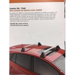 2017- 2023 Subaru Impreza Fixed Roof Rack Crossbar Set KIT E361SFL100 Sedan New