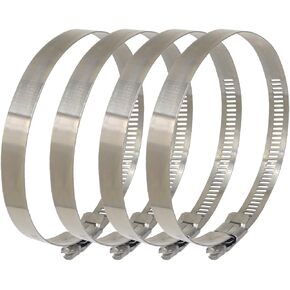 Adjustable Stainless Steel Worm Gear Hose Clamps Water Pipe Clamps 4 Pcs (7 Inch)
