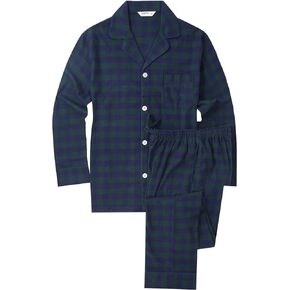 Flannel People Mens 100% Cotton Flannel Pajama Set with Pant Pockets & Drawstring