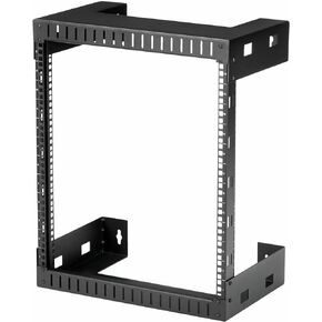 StarTech.com 15U 19 "رف شبكة مثبت على الحائط - 12" عميق 2 عمود مفتوح إطار غرفة الخادم و .com 8 منافذ أفقية 1U حامل حامل PDU قطاع الطاقة