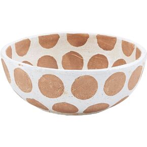 Mud Pie White Terracotta Bowls, large 4 1/2" x 12" dia