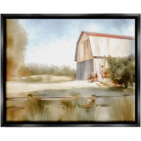Stupell Industries Barn in Rural Farmland Framed Floater Canvas Wall Art by Amy Hall