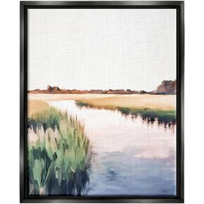 Stupell Industries Rural River Horizon Framed Floater Canvas Wall Art by Amy Hall