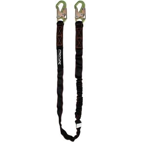 Frontline LIS62RA Elastic Double Leg 6' Lanyard with Aluminum Rebar Hooks | Twin Lanyard 1 Snap Hook and 2 Rebar Hook Ends | ANSI & OSHA Compliant Fall Protection | 6000 lbs. Min. Breaking Strength