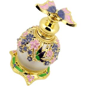 Healifty 10ml Glass Perfume Bottle, 2pcs Vintage Decorative Perfume Bottle, Refillable Perfume Bottle Dropper Bottle for Woman, Women Girl Gift