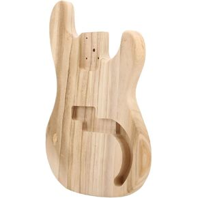 Eujgoov Bass Body, Electric Bass Guitar Unfinished Body, Wood Body Barrel for Style Maple DIY Electric Guitar Parts Accessories