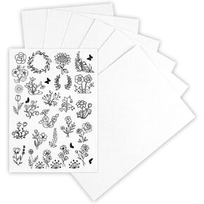 6Pcs 8"x6" Water Soluble Stabilizer for Embroidery - Printable and Paintable Tear Away Stabilizer for Embroidery - Percfect DIY Paper Embroidery Stabilizer Allow to Create Amazing Embroidery Patterns