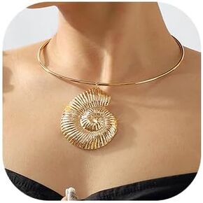 Jovono Boho Conch Necklaces Gold Choker Necklace Statement Collar Necklace Accessories for Women and Girls