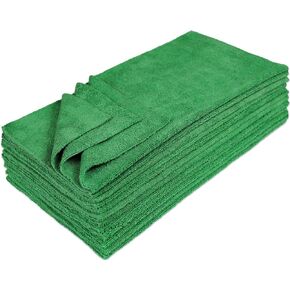 Eurow Microfiber Ultrasonic Cut Cleaning and Drying Towels, 300 GSM, 16 by 16 Inches, Black, 12-Pack