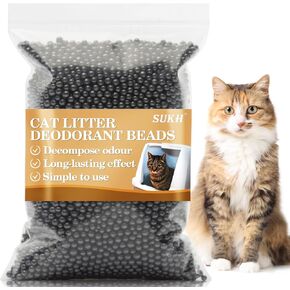 Sukh 14oz Cat Litter Deodorizer - Cat Litter Deodorizer Beads Fragrance Free Litter Box Odor Eliminator Keeps the Air Around Your Cat's Litter Box Fresh Easy to Apply Physical Deodorization