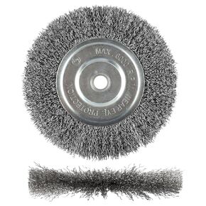 8-Inch Wire Wheel for Bench Grinder, 0.012 Carbon Steel Wire, Bench Wire Wheel Brush with 5/8" & 7/8" Arbor Hole, for Removal of Rust, Paint and Scale from Metal