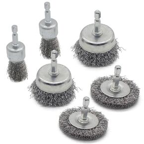 BeQell Wire Brush for Drill, 3pcs 4 Inch Wire Wheel Brush Cup Set, 0.012 Inch Coarse Carbon Steel Crimped Wire Wheel Brush with 1/4-Inch Hex Shank for Rust Removal, Clean Paint ,Corrosion
