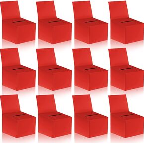 12 Pack Raffle boxes Raffle Box Donation Box for Fundraising, 6.5x4.5x4.5 Inch Cardboard Box with Slot for Ticket and Removable Header Charity Box for Collecting Business Card Voting Contest (black)