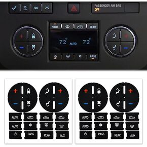WINUERK AC Dash Button Repair Kit, Automotive Replacement Dash Gauge Accents, AC Control Buttons Decal Replacement, Fixing Ruined Faded A/C Control Buttons Decal Compatible with 07-14 for GM Vehicles