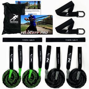 Kbands Fusion Cables Resistance Bands for Baseball and Softball - Increase Shoulder Strength and Rotational Power with A Split Mounting Position