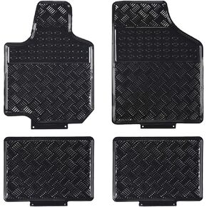 August Auto All Weather Aluminum Universal Fit Car Floor Mats Fit for Sedan, SUVS, Truck and Vans Set of 4pc (Black)
