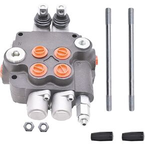 Hydraulic Directional Control Valve - 2 Spool 21 GPM 3600 PSI SAE Ports Double Acting Hydraulic Valve for Tractors Loaders Log Splitters