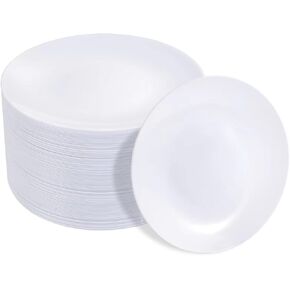 Hioasis 100pcs Clear Plastic Plates & Clear Disposable Plates & 7.5 inch Clear Dessert Plates & Clear Appetizer Plates & Classy and Elegant Perfect for Wedding & Party