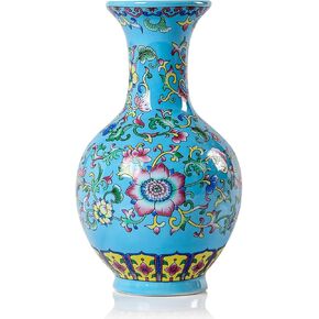 مزهرية زهور زرقاء صغيرة من تشينلانج لديكور المنزل، مزهرية سيراميك للزهور - مزهرية بيجونيا in Kuwait