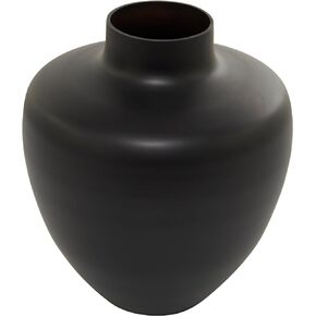 The Novogratz Glass Decorative Vase Centerpiece Vases, Set of 3 Flower Vases for Home Decoration 14", 13", 12" H, Black