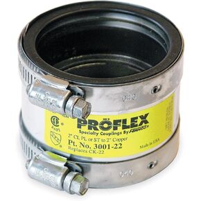 Fernco PROFLEX P3001-22 Shielded Pipe Coupling for Cast Iron, Plastic, or Steel to Copper Plumbing Connections