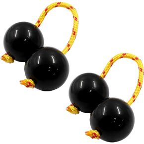 Hitefu 2 Pairs of Rhythmic Balls, Kashaka Instrument Music Egg Shaker Double Gourd Percussion African Shaker Rattle for Kid Adults Beginners Hand Percussion Shakers Parties and Performances (Black)