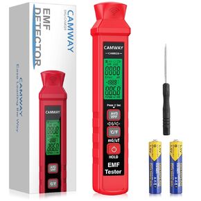 CAMWAY EMF Meter Electromagnetic Field Radiation Checker(1-1999V/m, 0.01-99.99μT) Handheld Mini Digital LCD EMF Detector Builtin Electromagnetic Radiation Sensor Sound-Light Alarm EMF Tester