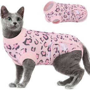 SUNFURA Cat Recovery Suit, Cat Surgery Recovery Suit Female Kitten Onesie for Cats After Surgery, Breathable Cat Body Suit Anti Licking, E-Collar Alternative Cat Spay Recovery Suit, Brown S