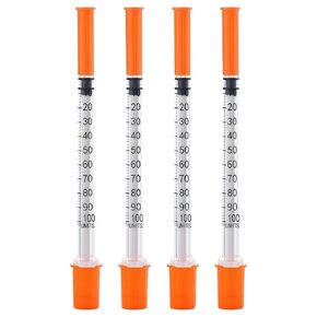 29G 1cc 1/2" Syringe with Needle - Disposable Individual Package-100 Pack
