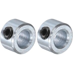 uxcell 2pcs Set Screw Collars 1/4" Bore Carbon Steel Shaft Collars, 1/2" OD, 5/16" Width Axle Collar Clamp for Linear Rod Shaft Guide