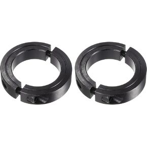 HARFINGTON 2pcs Shaft Collars for 1-1/8" ROD, 1-7/8" OD, 1/2" Width, Black Oxide Plating, Double Split Axle Clamp-On Collar Clamping Collar with Set Screw