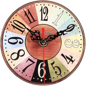 Wood Wall Clock, 1Pc Artistic Creative European Style Round Antique Wooden Home Office Wall Clock Decoration New Hotel Alarm Clock Vintage Wood Wall Clock (#3)