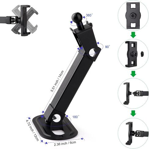 Mippko Tablet Wall Mount Holder for 7~12.9 inch Tablets iPad/Nexus/LG G Pads/e-Reader/Switch, 360°Rotation Clamp 180°Flexible Adjustable Metal Arm Mount in Saudi Arabia