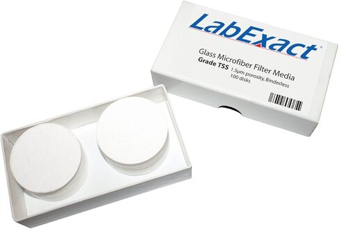 مرشح LabExact 1200139 من الألياف الدقيقة الزجاجية من فئة TSS، زجاج بوروسيليكات بدون غلاف، 1.5 ميكرومتر، 15.0 سم (عبوة من 100) in Kuwait