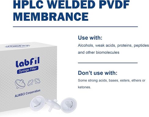 مرشحات حقنة Labfil PVDF ماء 25 ملم قطر 0.45um حجم المسام ترشيح غير معقمة للمختبر العلمي حزمة من 20 in Saudi Arabia