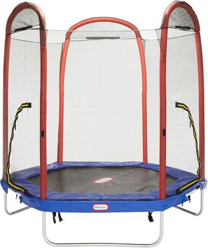 Little Tikes Climb 'n Slide 7ft Trampoline Outdoor, Ages 3-10 with Slide and Climbing Steps, Boys and Girls, Attached Shoe Holder in Saudi Arabia
