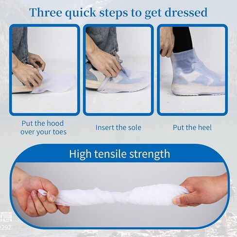 KALIONE Waterproof Shoe Covers Reusable Shoes Boots for Rain Cover for Shoes Protectors Silicone Rubber Overshoes Non Slip Shoe Covers for Men Women (EUR 40-42) in Saudi Arabia