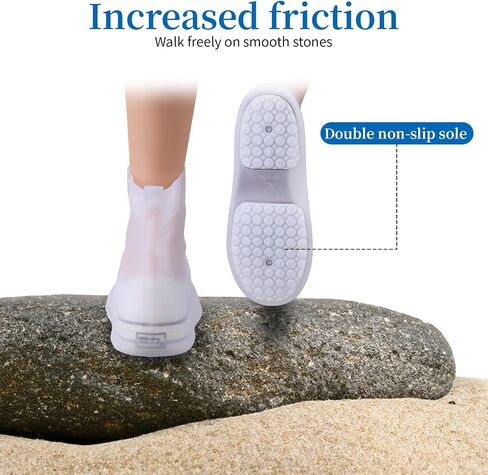KALIONE Waterproof Shoe Covers Reusable Shoes Boots for Rain Cover for Shoes Protectors Silicone Rubber Overshoes Non Slip Shoe Covers for Men Women (EUR 40-42) in Saudi Arabia