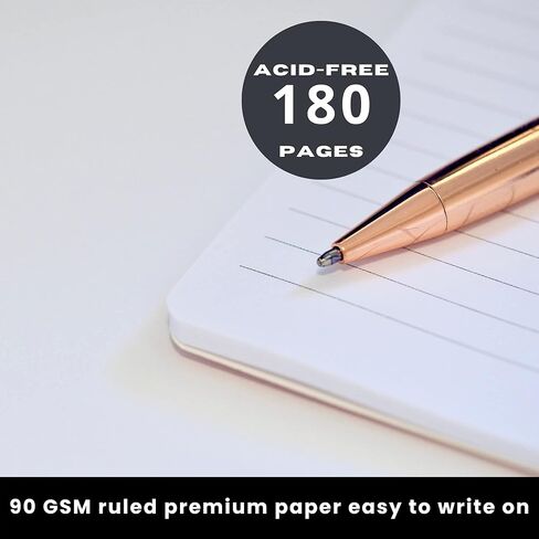 دفتر يوميات مبطن بغطاء ورقي منقوش من LEATHER VILLAGE - مقاس 7 × 5 بوصات - 180 صفحة من ورق ناعم بوزن 90 جرامًا في المتر المربع - مذكرات ذات غلاف ناعم - غطاء بلون الخوخ in Kuwait