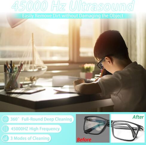 آلة تنظيف المجوهرات بالموجات فوق الصوتية، 48 كيلو هرتز (700 مل) منظف احترافي بالموجات فوق الصوتية مع 3 أوضاع نظيفة للنظارات، منظف المجوهرات لجميع المجوهرات والنظارات والخواتم والساعات وأطقم الأسنان in Kuwait