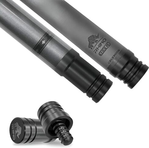 RHINO Nebula Pool Cue - رمادي فاتح (مفصل نصف قطري) - 12.8 مم، قطر الطرف 12.4 مم. استقامة. عمود من ألياف الكربون بنسبة 100% ومؤخرة مركبة، مستدقة احترافية in Saudi Arabia