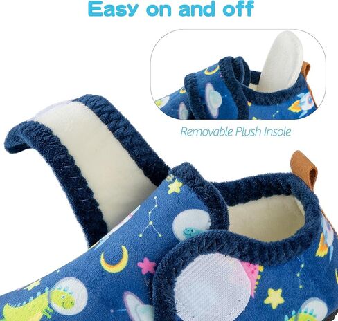 OBBYCO Kids House Slippers Toddler Home Shoes Cozy Lightweight Non-Slip Slippers Socks for Infant Little Boys Girls in Kuwait