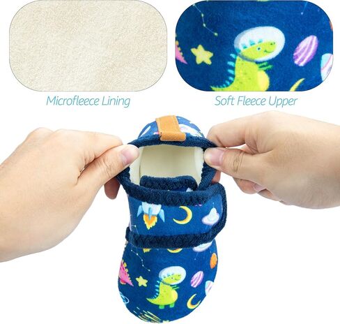 OBBYCO Kids House Slippers Toddler Home Shoes Cozy Lightweight Non-Slip Slippers Socks for Infant Little Boys Girls in Kuwait