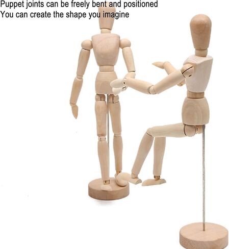 عارضة أزياء خشبية للفنان Lorcnz 1 لتزيين المنزل المثالي/رسم شخصية بشرية ثلاثية الأبعاد (8 بوصات) in Kuwait