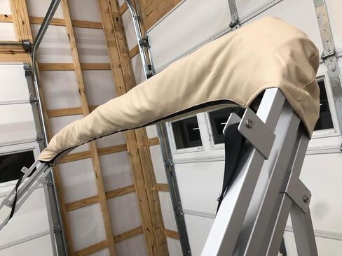 قطعة قماش علوية بديلة من Bimini مع حذاء، متوافقة مع Godfrey SanPan 2500 تناسب إطار المصنع! بيج، 9 بوصات طول × 8.5 بوصات عرض، 16 أونصة، من شركة Cypress Rowe Outfitters، 4 أقواس in Saudi Arabia