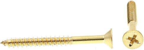 برغي خشب Prime-Line 9035812، فيليبس برأس مسطح، #10 × 2 بوصة، نحاس صلب، عبوة من 25 قطعة in Kuwait