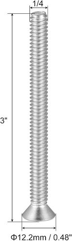 Uxcell 1/4-20x3 "مسامير آلة ذات رأس مسطح فيليبس 304 مسامير من الفولاذ المقاوم للصدأ 10 قطعة in Saudi Arabia