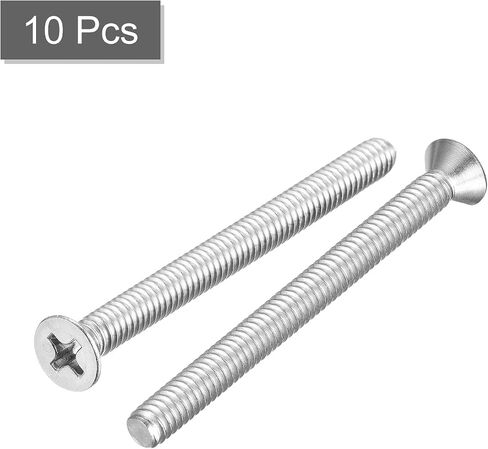 Uxcell 1/4-20x3 "مسامير آلة ذات رأس مسطح فيليبس 304 مسامير من الفولاذ المقاوم للصدأ 10 قطعة in Saudi Arabia