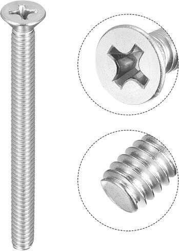 Uxcell 1/4-20x3 "مسامير آلة ذات رأس مسطح فيليبس 304 مسامير من الفولاذ المقاوم للصدأ 10 قطعة in Saudi Arabia